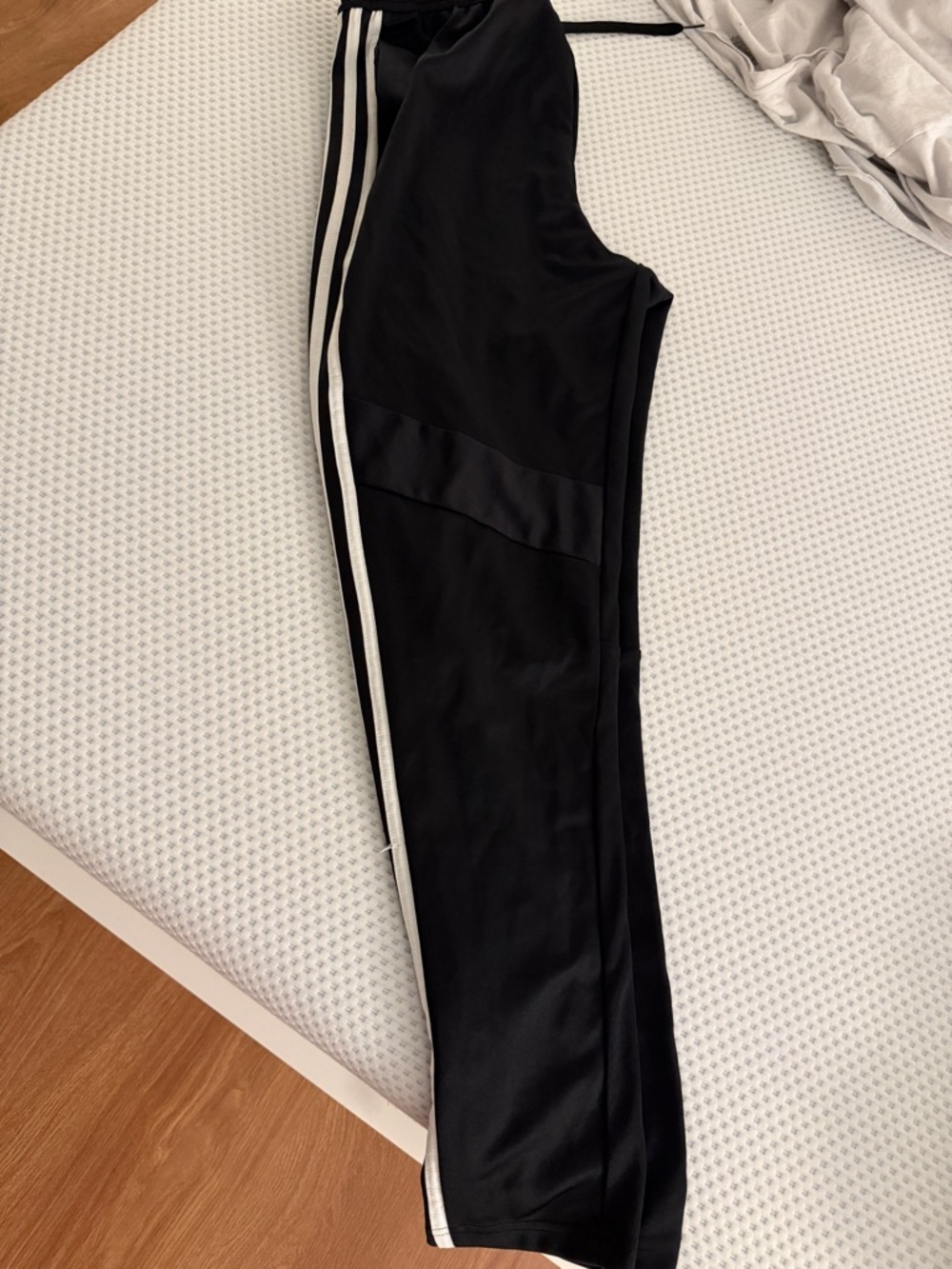 adidas Black Athletic Pants with White Trim